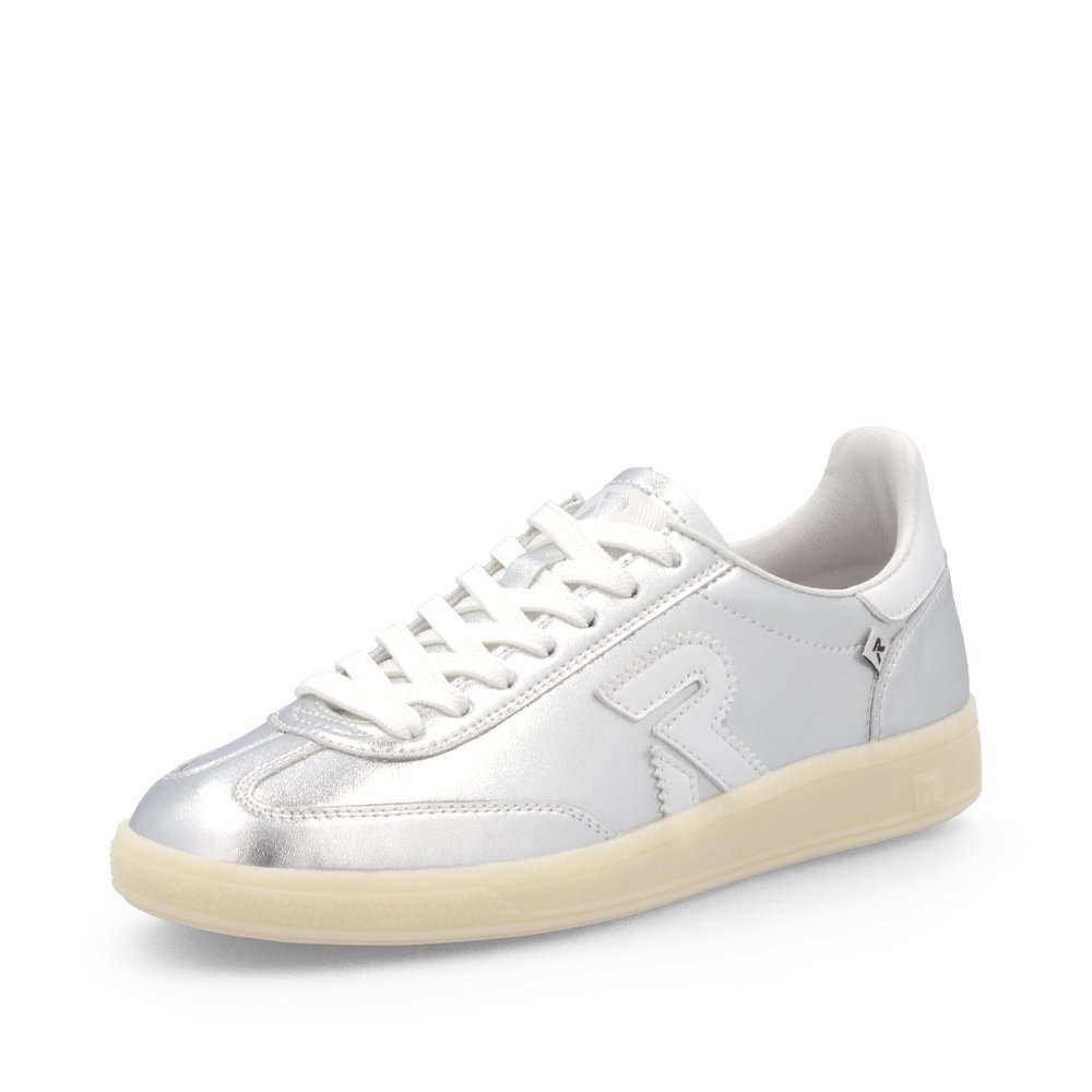 Rieker W2200-90 Ανατομικά Δερμάτινα Sneaker Ασημί Rieker W2200-90 Ανατομικά Δερμάτινα Sneaker Ασημί