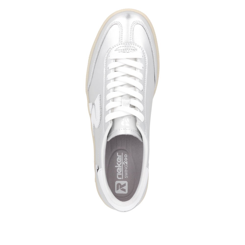 Rieker W2200-90 Ανατομικά Δερμάτινα Sneaker Ασημί Rieker W2200-90 Ανατομικά Δερμάτινα Sneaker Ασημί