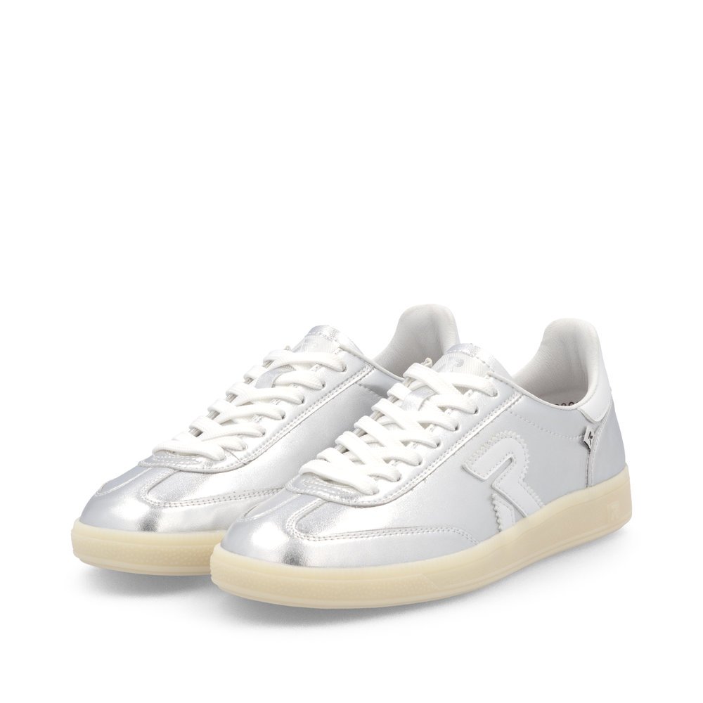 Rieker W2200-90 Ανατομικά Δερμάτινα Sneaker Ασημί Rieker W2200-90 Ανατομικά Δερμάτινα Sneaker Ασημί