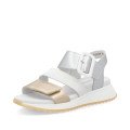 Rieker W2950-90 Anatomical Leather Sandal Silver Gold 3.5cm Rieker W2950-90 Anatomical Leather Sandal Silver Gold 3.5cm