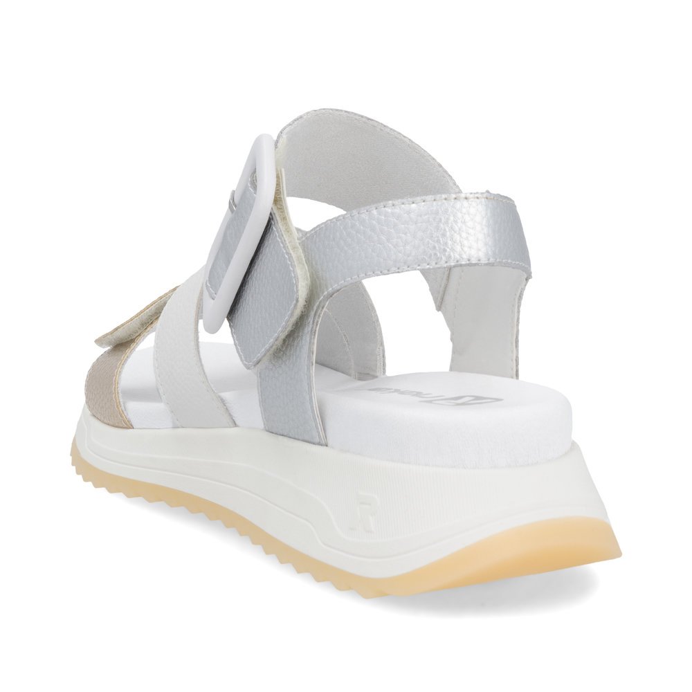Rieker W2950-90 Anatomical Leather Sandal Silver Gold 3.5cm Rieker W2950-90 Anatomical Leather Sandal Silver Gold 3.5cm