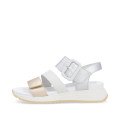 Rieker W2950-90 Anatomical Leather Sandal Silver Gold 3.5cm Rieker W2950-90 Anatomical Leather Sandal Silver Gold 3.5cm