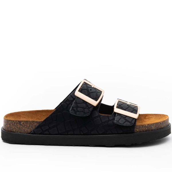 Ateneo 6401-01  Leather Sandal Black Ateneo 6401-01  Leather Sandal Black