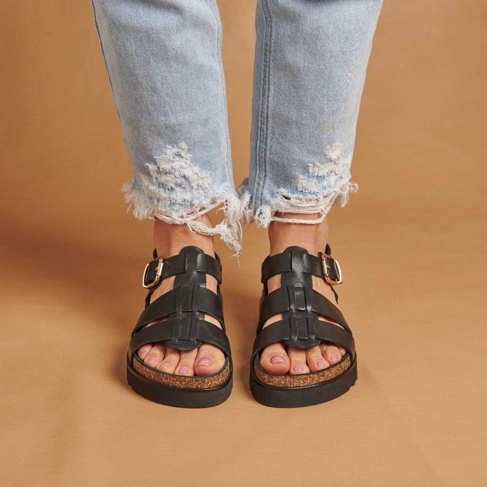 Ateneo 6501-01 Leather Sandal Black Ateneo 6501-01 Leather Sandal Black