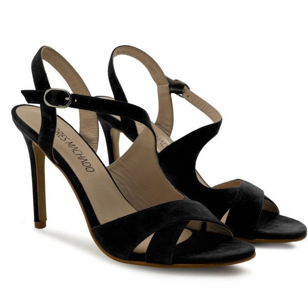 Andres Machado Valentina-01 Δερμάτινο Πέδιλο Μαύρο 11cm Andres Machado Valentina-01 Δερμάτινο Πέδιλο Μαύρο 11cm