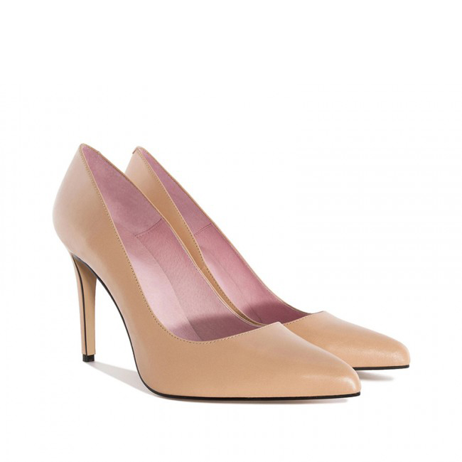 Andres Machado Diana-33 Δερμάτινη Γόβα Nude 11.5cm
