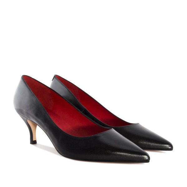 Andres Machado Amanda-01 Δερμάτινη Γόβα Μαύρη 7.5 cm Andres Machado Amanda-01 Δερμάτινη Γόβα Μαύρη 7.5 cm