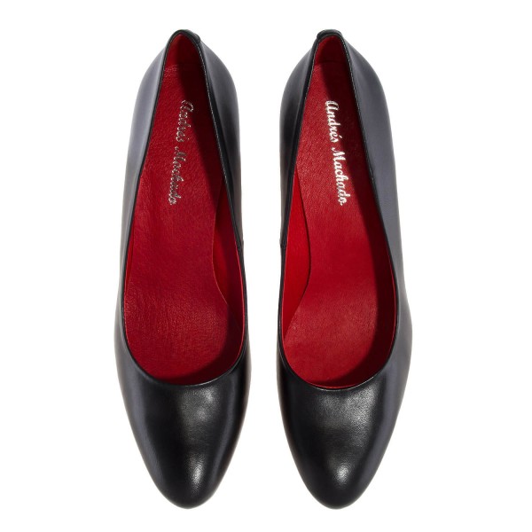 Andres Machado Natalia-01 Δερμάτινη Γόβα Μαύρη 8cm Andres Machado Natalia-01 Δερμάτινη Γόβα Μαύρη 8cm