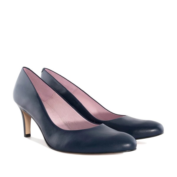 Andres Machado Natalia-18 Δερμάτινη Γόβα Μπλε 8cm Andres Machado Natalia-18 Δερμάτινη Γόβα Μπλε 8cm