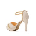 Andres Machado 5490-13 High Heeled Sandal Beige 11cm