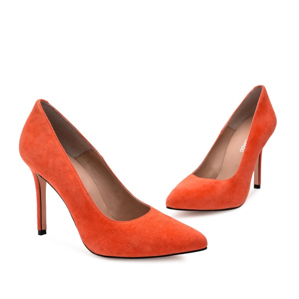 Andres Machado Diana-28 Leather Pump Coral 11.5cm Andres Machado Diana-28 Leather Pump Coral 11.5cm