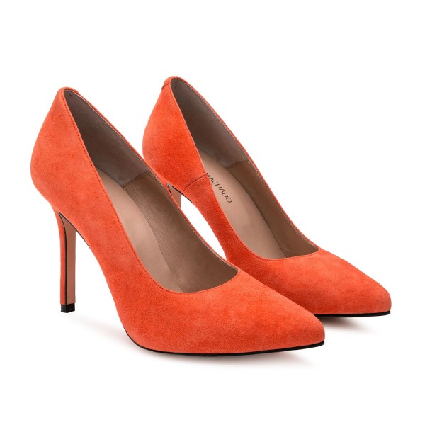 Andres Machado Diana-28 Leather Pump Coral 11.5cm Andres Machado Diana-28 Leather Pump Coral 11.5cm
