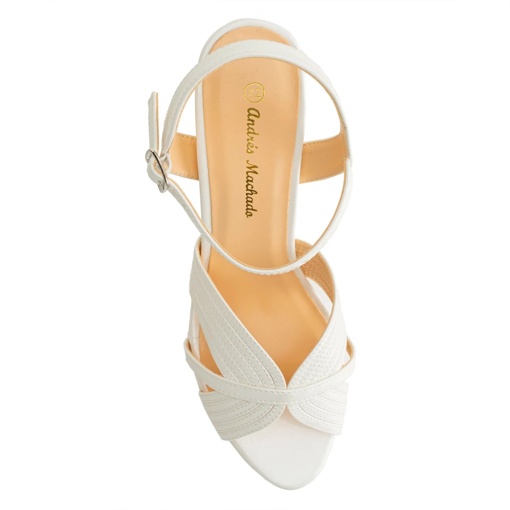 Andres Machado 5484-02 Sandal White 12cm Andres Machado 5484-02 Sandal White 12cm