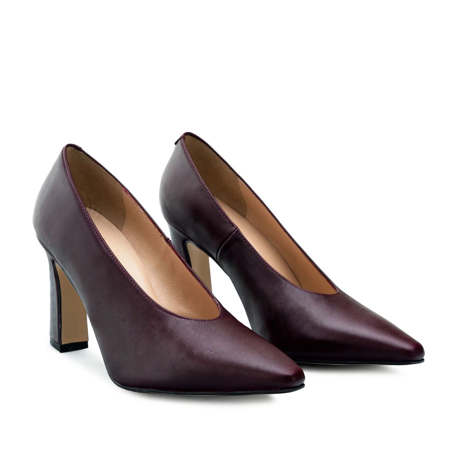 Andres Machado Eider-23 Δερμάτινη Γόβα Μπορντό 8cm