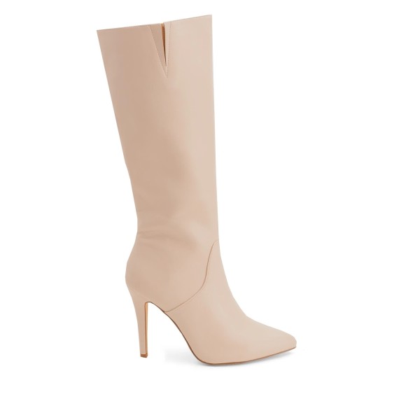 Andres Machado AM4211-13 High Heeled Boot Cream 11cm Andres Machado AM4211-13 High Heeled Boot Cream 11cm
