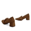 Andres Machado AM5591-32 Heeled Moccasin Camel 6cm