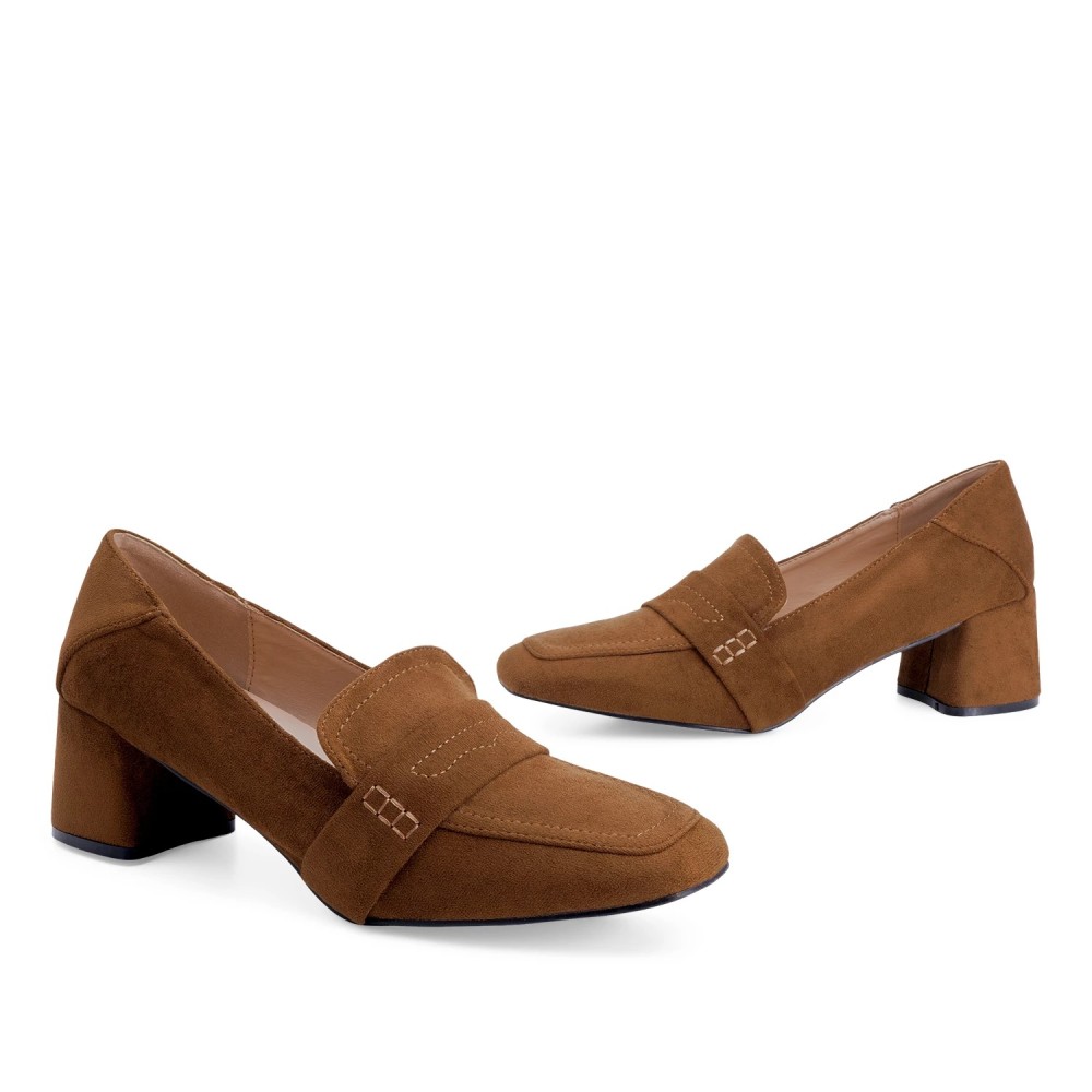 Andres Machado AM5591-32 Heeled Moccasin Camel 6cm