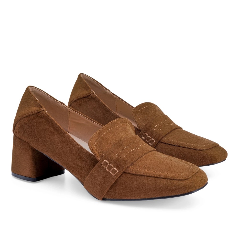 Andres Machado AM5591-32 Heeled Moccasin Camel 6cm