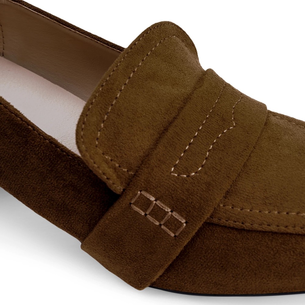 Andres Machado AM5591-32 Heeled Moccasin Camel 6cm