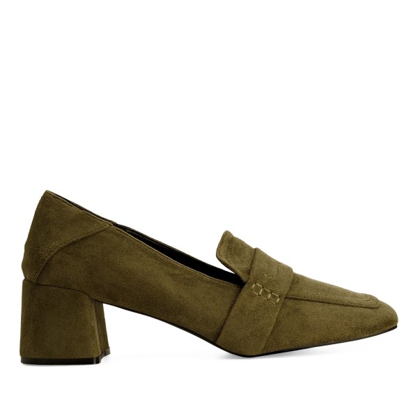 Andres Machado AM5591-19 Heeled Moccasin Khaki 6cm Andres Machado AM5591-19 Heeled Moccasin Khaki 6cm