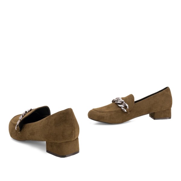 Andres Machado AM5593-31 Heeled Moccasin Khaki 3.5cm Andres Machado AM5593-31 Heeled Moccasin Khaki 3.5cm