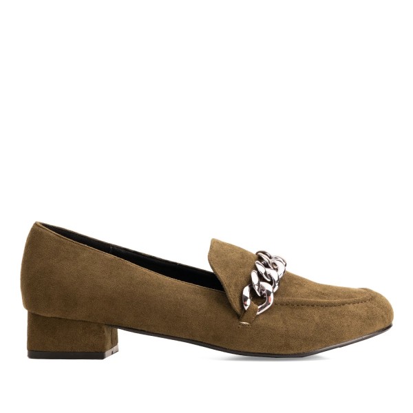Andres Machado AM5593-31 Heeled Moccasin Khaki 3.5cm Andres Machado AM5593-31 Heeled Moccasin Khaki 3.5cm