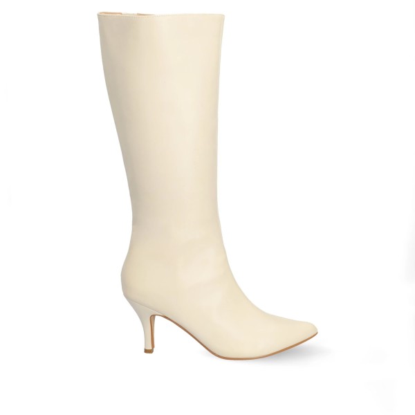 Andres Machado AM4212-15 Heeled Boot Ivory 8cm Andres Machado AM4212-15 Heeled Boot Ivory 8cm
