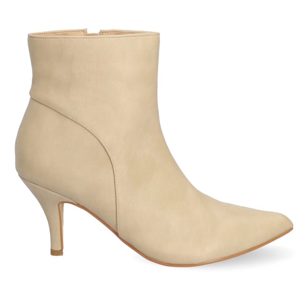 Andres Machado AM4223-15 Heeled Ankle Boot Ivory 8cm Andres Machado AM4223-15 Heeled Ankle Boot Ivory 8cm