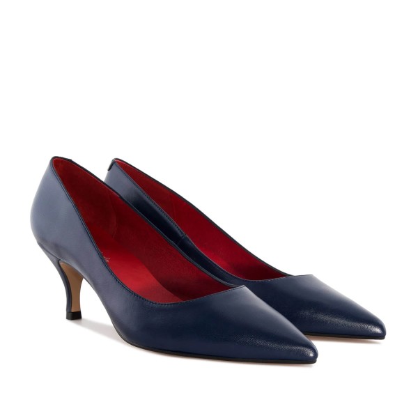 Andres Machado Amanda-18 Leather Pump Blue 7.5 cm Andres Machado Amanda-18 Leather Pump Blue 7.5 cm