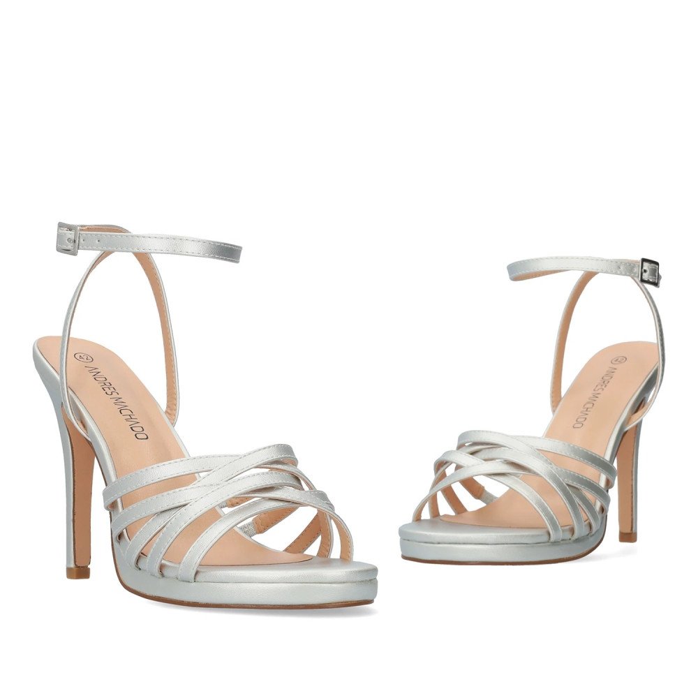 Andres Machado 5731-04 Sandal Silver 12cm Andres Machado 5731-04 Sandal Silver 12cm