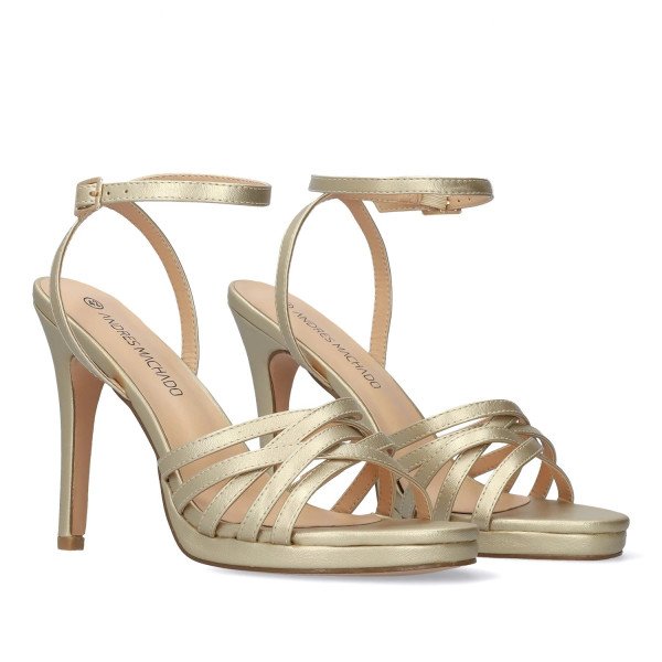 Andres Machado 5731-06 Sandal Gold 12cm Andres Machado 5731-06 Sandal Gold 12cm