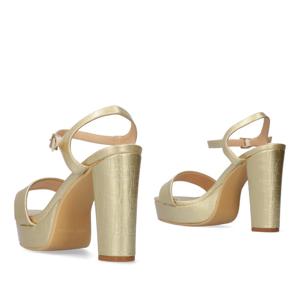 Andres Machado 5732-06 Sandal Gold 12cm Andres Machado 5732-06 Sandal Gold 12cm