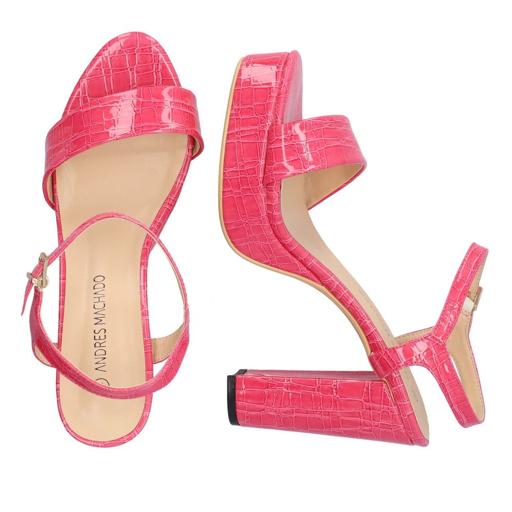 Andres Machado 5732-39 Sandal Fuchsia 12cm Andres Machado 5732-39 Sandal Fuchsia 12cm