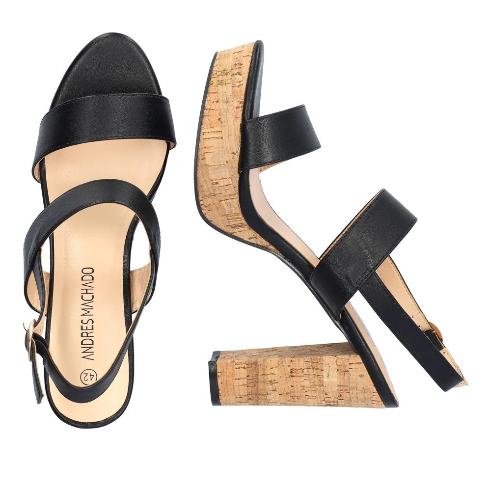 Andres Machado 5734-01 Sandal Black 12cm Andres Machado 5734-01 Sandal Black 12cm