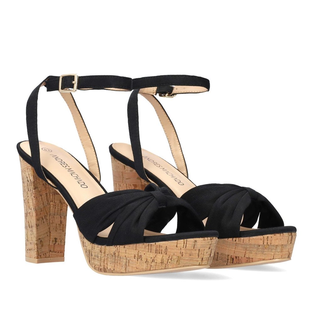 Andres Machado 5736-01 Sandal Black 12cm Andres Machado 5736-01 Sandal Black 12cm