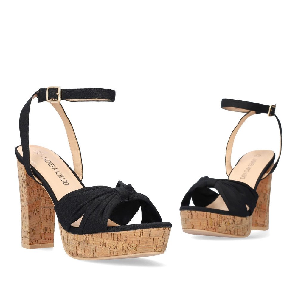 Andres Machado 5736-01 Sandal Black 12cm Andres Machado 5736-01 Sandal Black 12cm