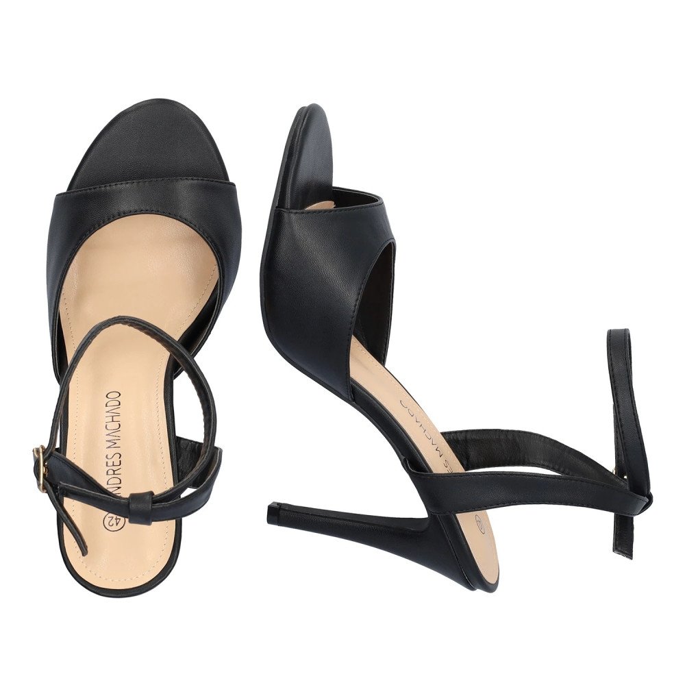 Andres Machado 5740-01 Sandal Black 12cm Andres Machado 5740-01 Sandal Black 12cm