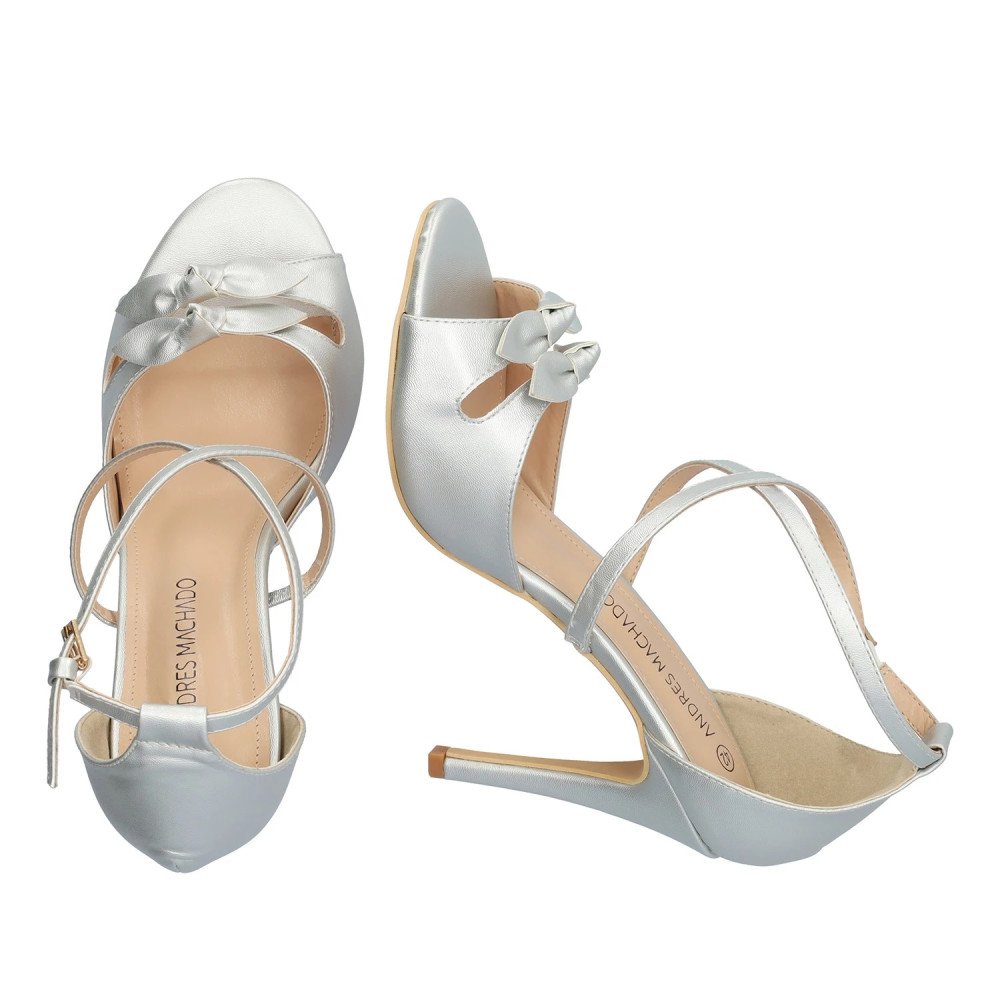 Andres Machado 5741-04 Sandal Silver 12cm Andres Machado 5741-04 Sandal Silver 12cm