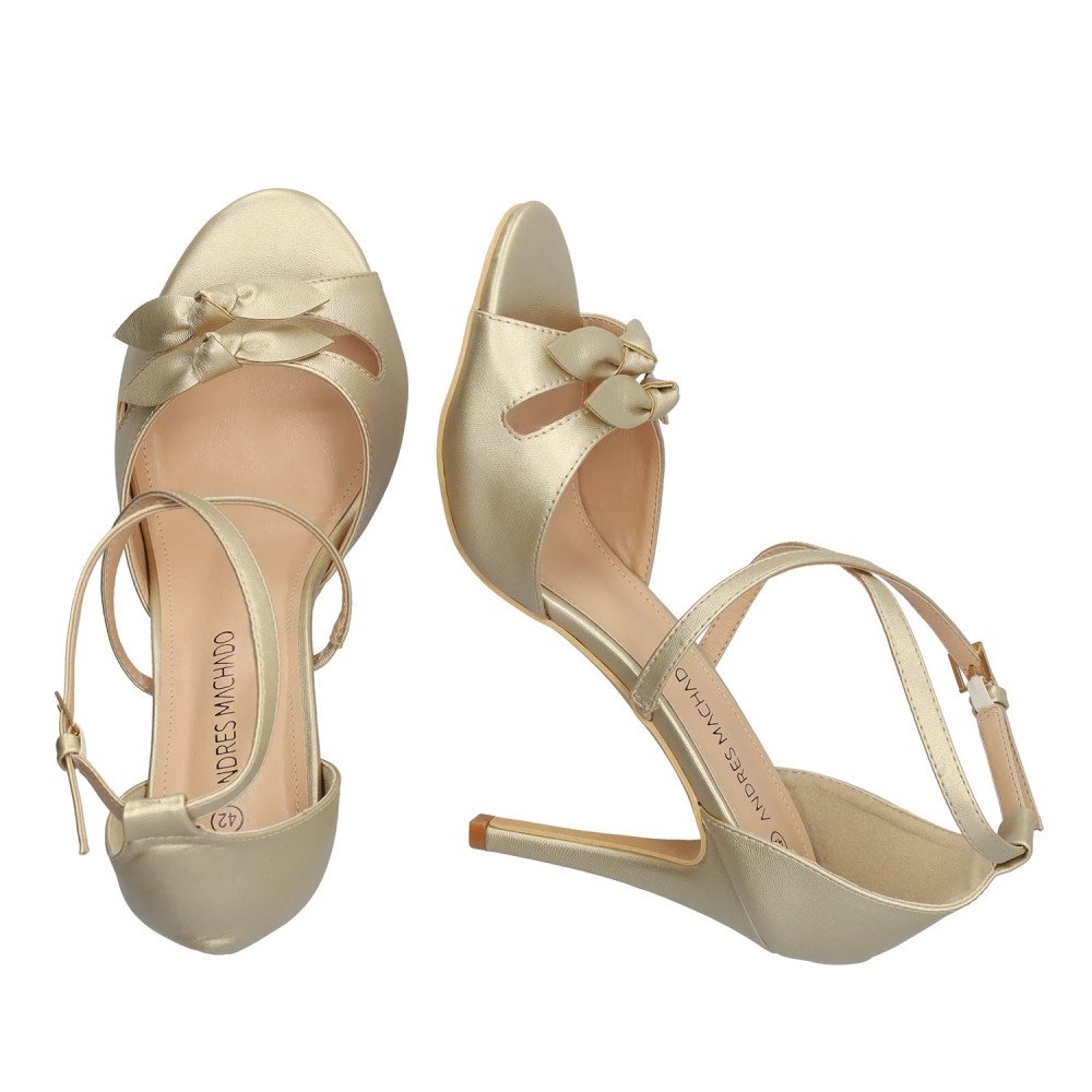 Andres Machado 5741-06 Sandal Gold 12cm Andres Machado 5741-06 Sandal Gold 12cm