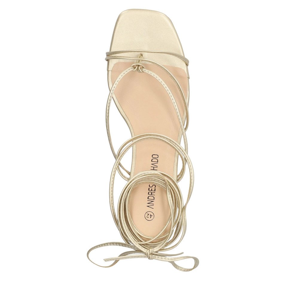 Andres Machado 5752-06 Sandal Gold 9cm Andres Machado 5752-06 Sandal Gold 9cm