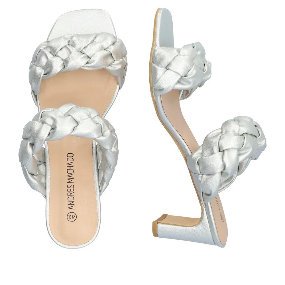 Andres Machado AM5753-04 Mule Silver 7.5cm Andres Machado AM5753-04 Mule Silver 7.5cm