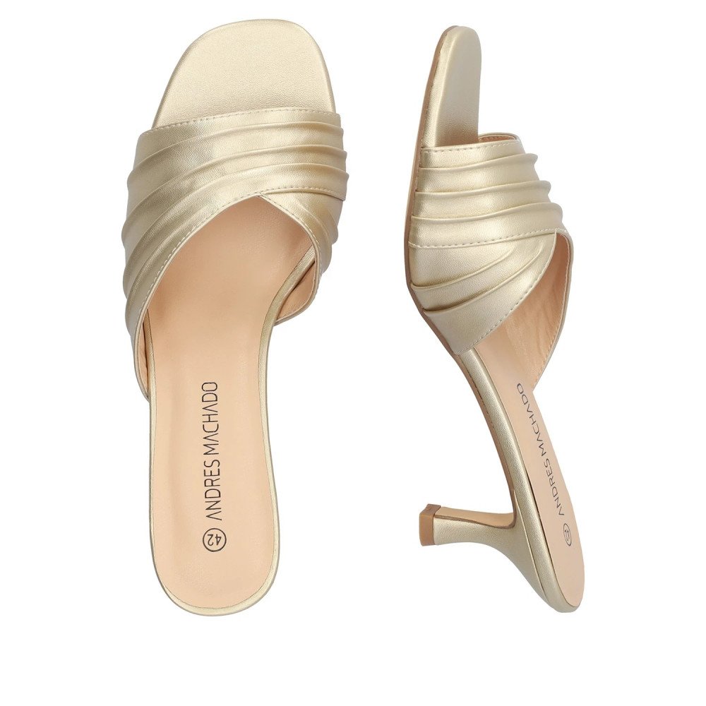 Andres Machado AM5754-06 Mule Gold 7cm Andres Machado AM5754-06 Mule Gold 7cm