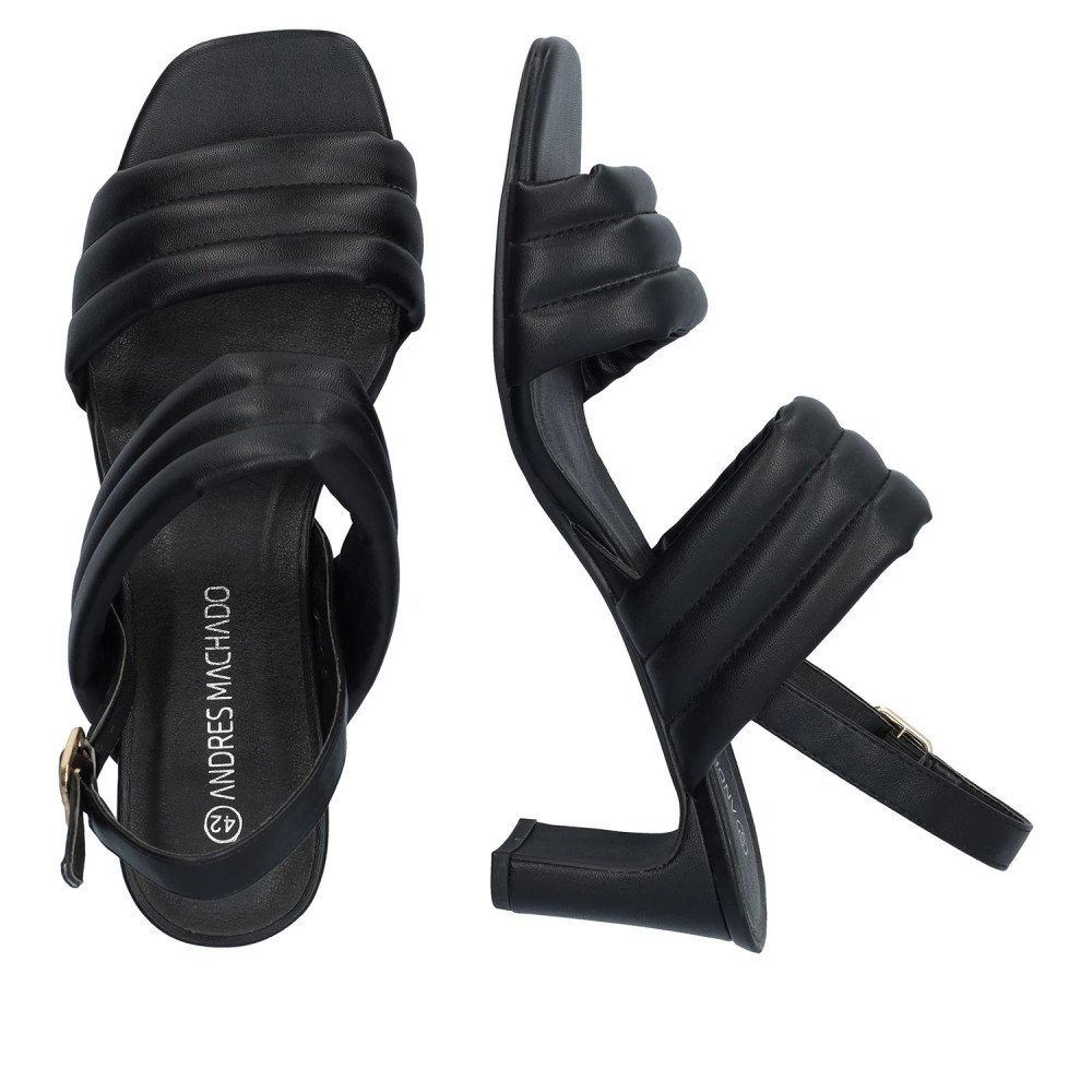 Andres Machado 5755-01 Sandal Black 7.5cm Andres Machado 5755-01 Sandal Black 7.5cm
