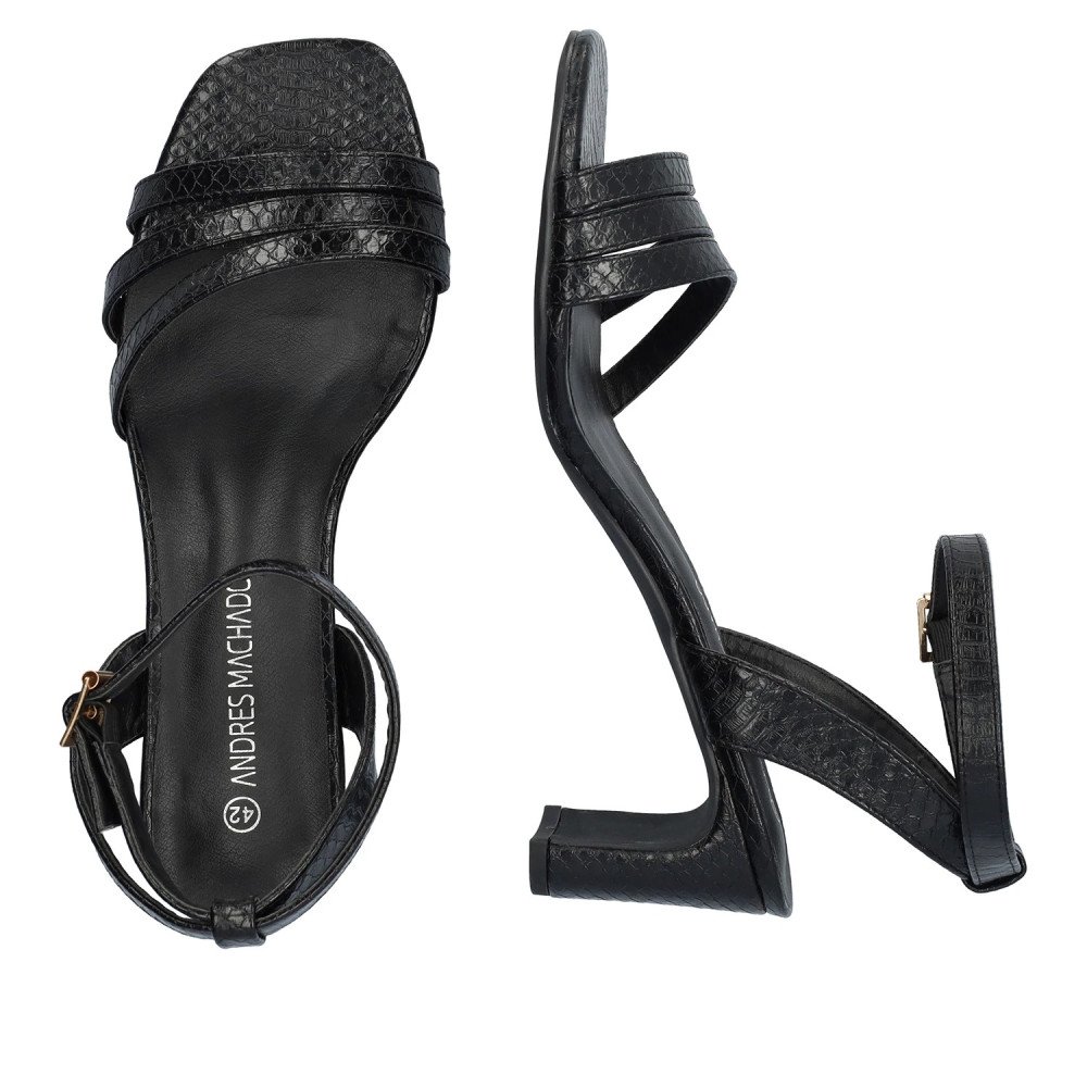 Andres Machado 5756-01 Sandal Black 7.5cm Andres Machado 5756-01 Sandal Black 7.5cm