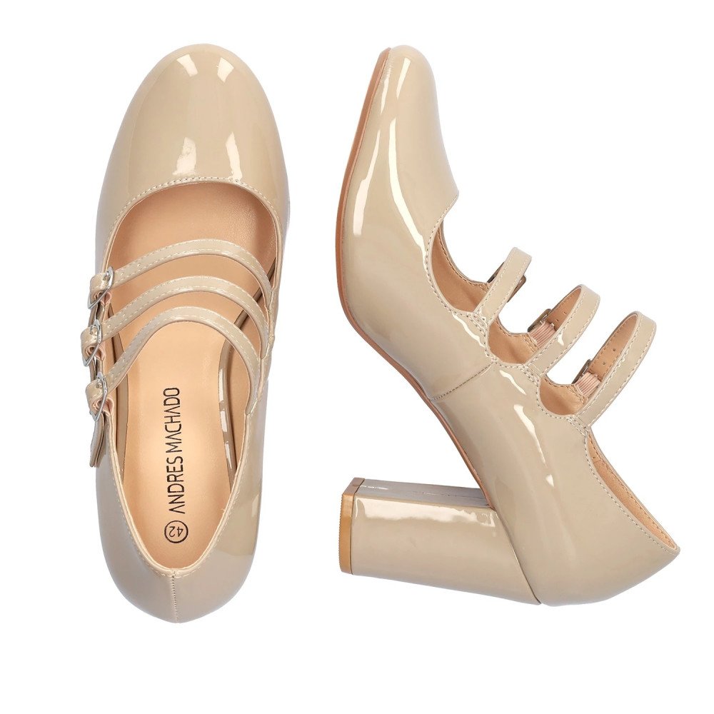 Andres Machado 6014-13L Heel Beige 9.5cm Andres Machado 6014-13L Heel Beige 9.5cm