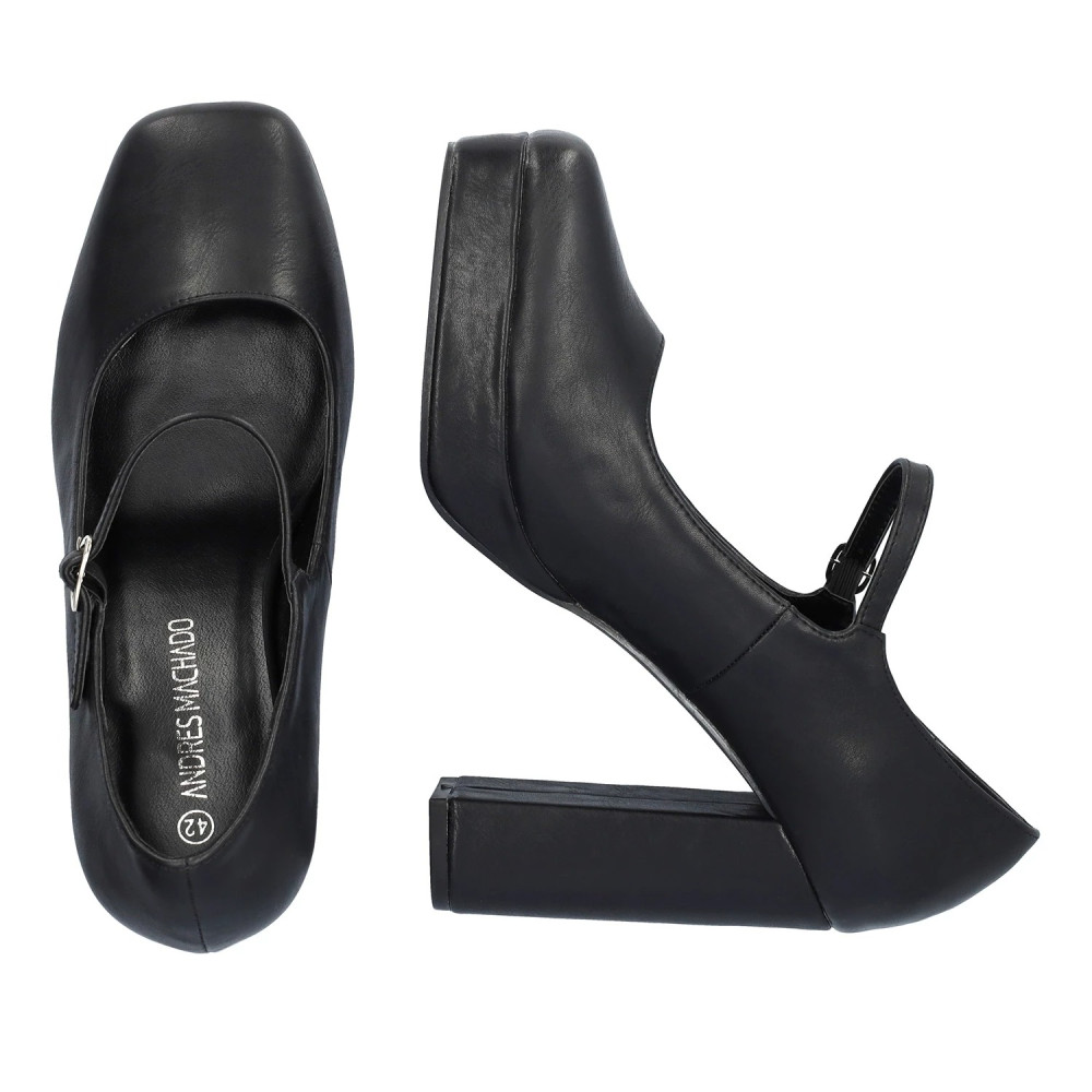 Andres Machado 6015-01 Black Heel 12cm Andres Machado 6015-01 Black Heel 12cm