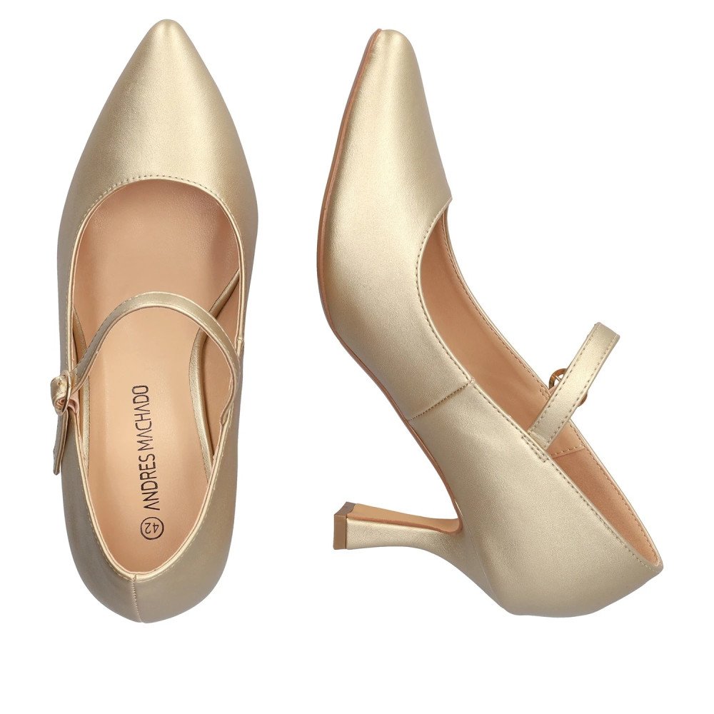 Andres Machado 6022-04 Heel Gold 8cm Andres Machado 6022-04 Heel Gold 8cm