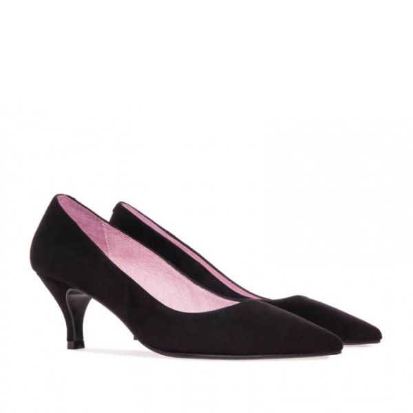 Amanda-01kst Δερμάτινη Γόβα Μαύρη 7.5 cm Amanda-01kst Δερμάτινη Γόβα Μαύρη 7.5 cm