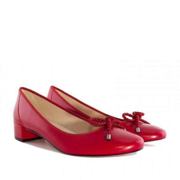 Lucia-14 Δερμάτινη Γόβα Κόκκινη 3.5cm Lucia-14 Δερμάτινη Γόβα Κόκκινη 3.5cm