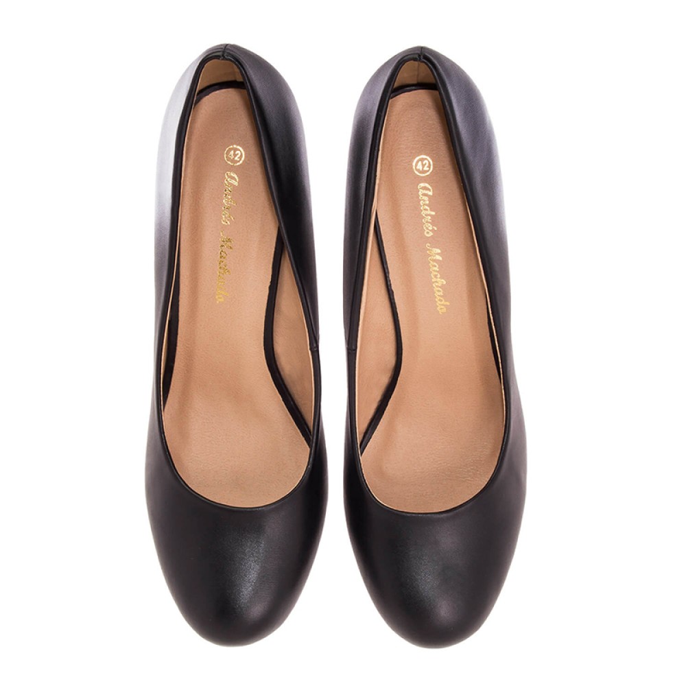 Andres Machado 422-01 Pump Black 9.5cm Andres Machado 422-01 Pump Black 9.5cm